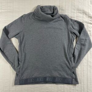 Nike Dri-FIT Gray Turtleneck Sweatshirt Medium 2 Pockets